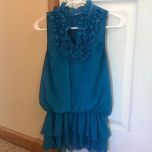 Blue Ruffle Blouse 3 for $5!!
